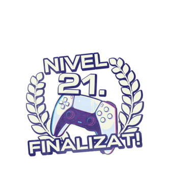 Nivel 21 finalizat! model alb pe tricou