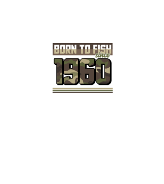 Born to fish since 1960 model negru pe tricou