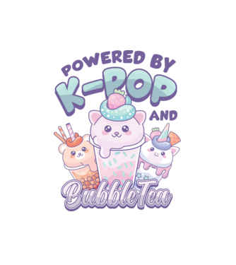 K-POP BUBBLE TEA model alb pe tricou