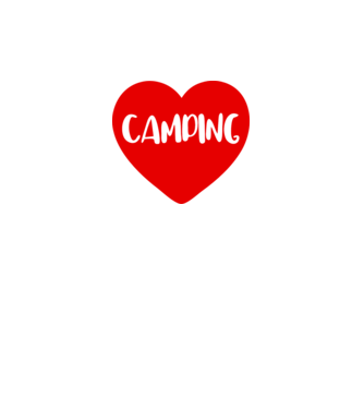 Camping heart model alb pe tricou