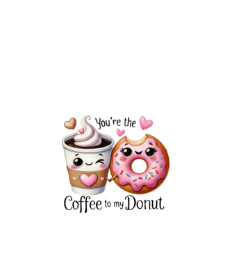 Coffee to my Donut model alb pe tricou