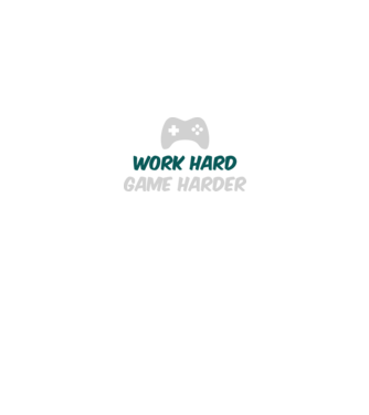 Work hard, game harder model negru pe tricou