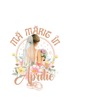mă mărit - în aprilie model alb pe tricou