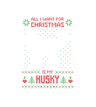 Husky model alb pe tricou