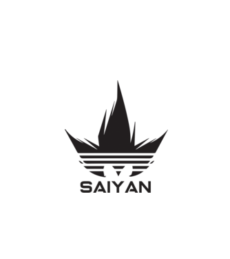 saiyan logo model alb pe tricou