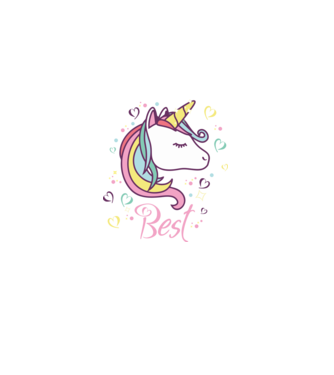 Unicorn Best model negru pe tricou