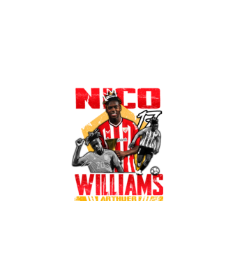 Nico Williams tribute model negru pe tricou