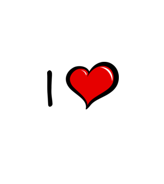 ilove model alb pe tricou