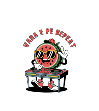 Vara e pe repeat model alb pe tricou