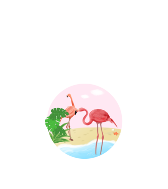 Flamingo model alb pe tricou