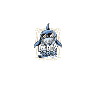 Daddy Shark model negru pe tricou