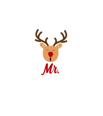 Mr. Reindeer Christmas couple model roz deschis pe tricou
