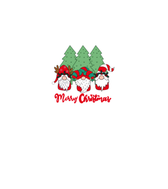 Merry christmas gnomes model negru pe tricou