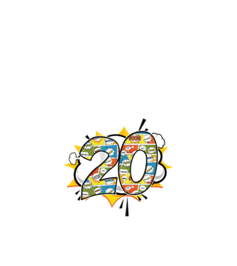 Birthday Comic Number 20 model nisipiu pe tricou