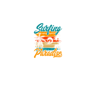 Surfing Paradise model negru pe tricou