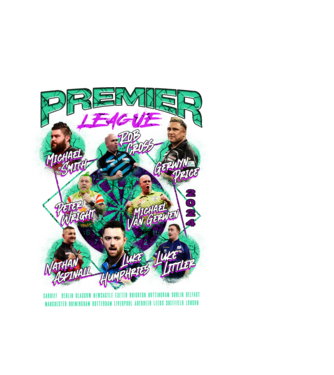 DARTS premier league 2024 model alb pe tricou
