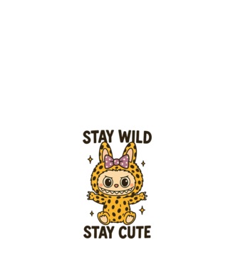 Stay wild - Labubu model alb pe tricou