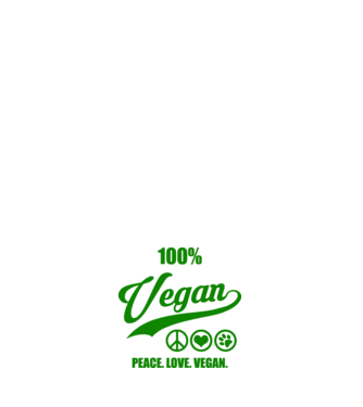 100% vegan model negru pe tricou
