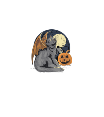 Halloween cica model negru pe tricou