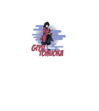 Demon Slayer Giyu model alb pe tricou
