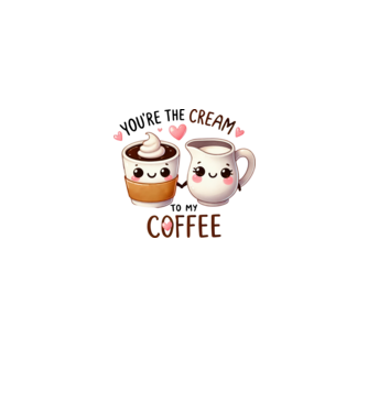 Cream to my Coffee model alb/roșu pe tricou