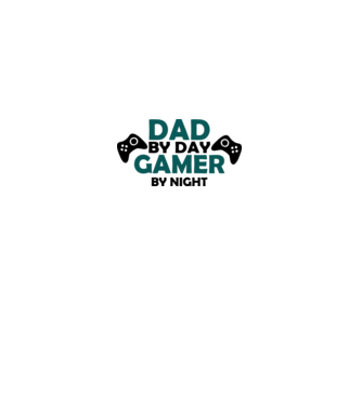 Dad by day gamer by night model alb pe tricou