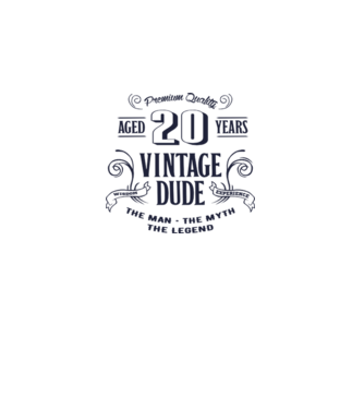 Vintage Dude - 20 model alb pe tricou