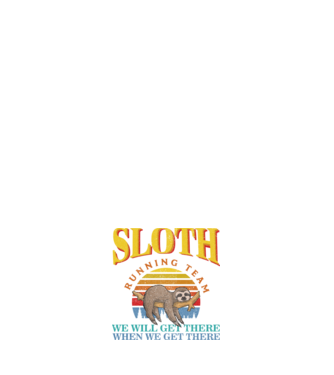 sloth running team retro model alb pe tricou