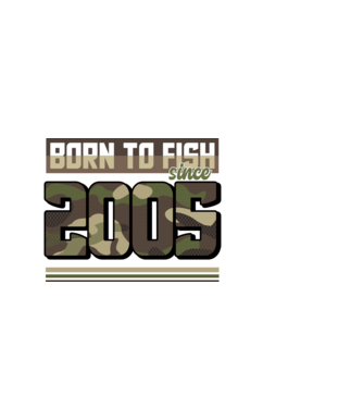 Born to fish since 2005 model negru pe tricou