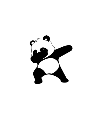 Panda DAB model alb pe tricou