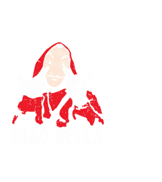 ciao bella dali model alb pe tricou