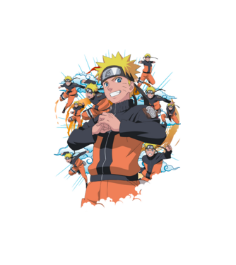 NARUTO model alb pe tricou
