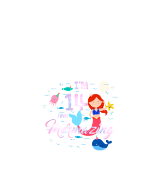 Mermazing Birthday 14 model negru pe tricou
