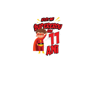 Acest mic supererou are 11 ani model negru pe tricou