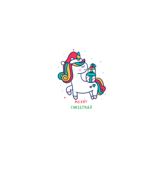 merry christmas unicorn model negru pe tricou