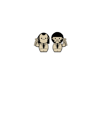 Pulp Fiction draw model alb pe tricou