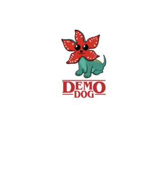 cute demodog model negru pe tricou