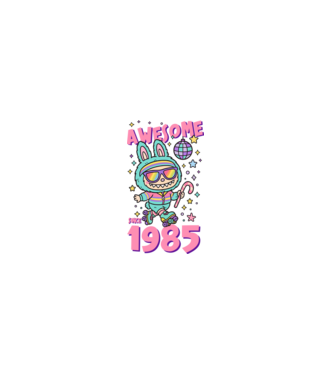 Awesome since 1985 - Labubu model negru pe tricou