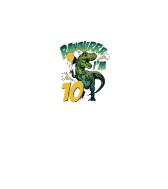 'Birthday Dinosaur rawww i''m 10' model alb pe tricou