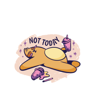 Not today model alb pe tricou