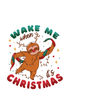 Christmas Sloth model negru pe tricou