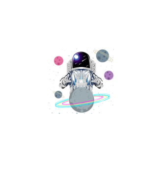 Astronaut planets model negru pe tricou