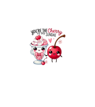 Cherry to my Sunday model alb/roșu pe tricou