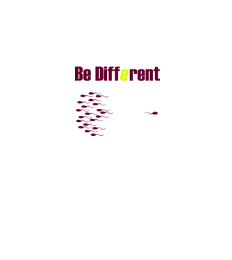 Be Different model negru pe tricou
