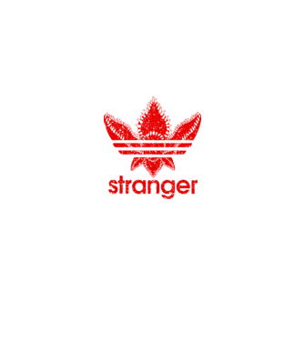stranger logo red model negru pe tricou
