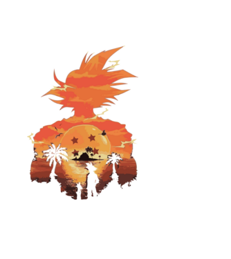 goku sunset 2 model negru pe tricou