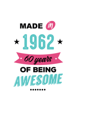 MADE in 1962 model albastru deschis pe tricou