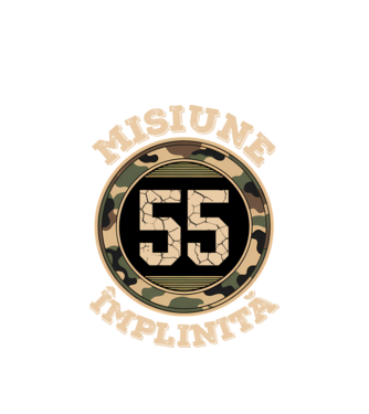 Misiune împlinită 55 model alb pe tricou