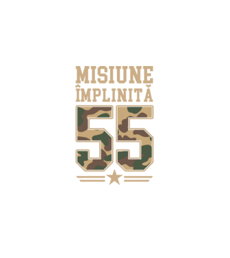 Misiune împlinită 55 model negru pe tricou