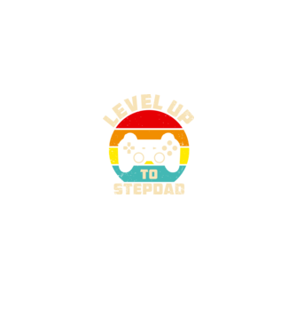 Level Up Stepdad model negru pe tricou